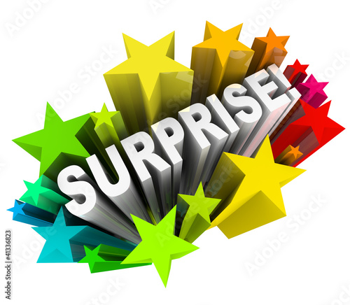 Illustration: Surprise Starburst Word Exciting News Information Surprise Starburst Word Exciting News Information
