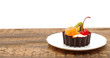 fresh baked cupcake closeup on a wooden table fresh baked cupcake closeup on a wooden table