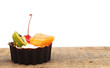fresh baked cupcake on wooden table fresh baked cupcake on wooden table
