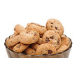 chocolate chip cookies in a glass cup