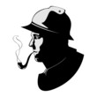 vector silhouette pipe smoker