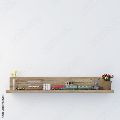 Illustration: Stylish bookshelf kids room Stylish bookshelf kids room