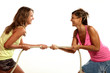 two girls will compete in the tug of rope