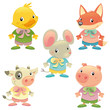 Cute animal family. Vector isolated characters. Cute animal family. Vector isolated characters.
