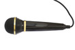 Vintage black microphone isolated on a white background. Vintage black microphone isolated on a white background.