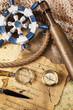 Vintage navigation equipment, compass and other instruments