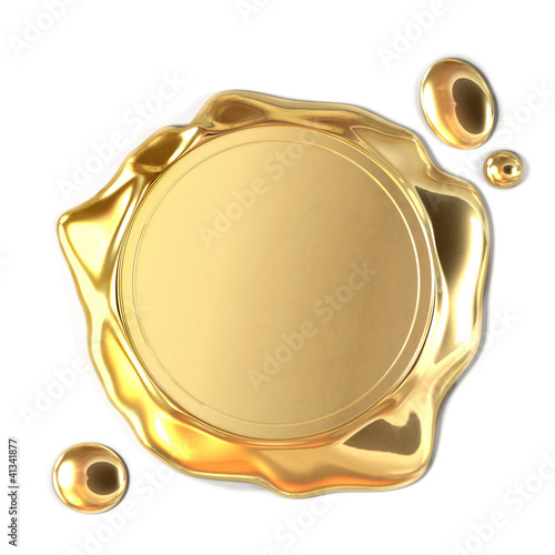 Illustration: Golden wax seal Golden wax seal