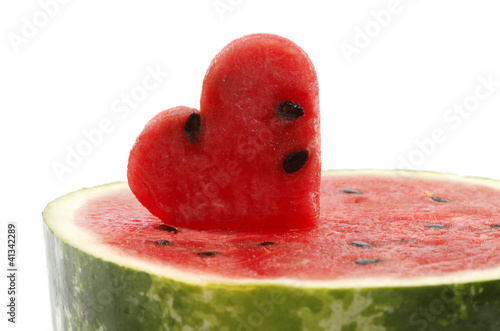 Photo: Watermelon cut as heart shape Watermelon cut as heart shape