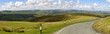 Panoramic view narrow road Welsh hills. Panoramic view narrow road Welsh hills.