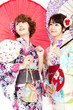 Beautiful kimono women. Portrait of asian women.