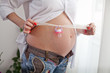 Pregnant woman with pacifier Pregnant woman with pacifier