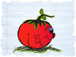funny carrot cartoon on blue background