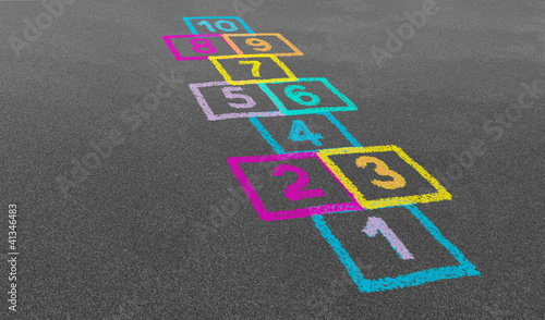 Illustration: Hopscotch In A School Hopscotch In A School