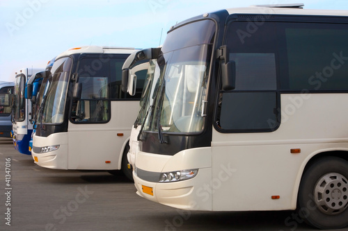 Photo: tourist buses on parking tourist buses on parking