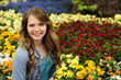 spring: young woman and flowers
