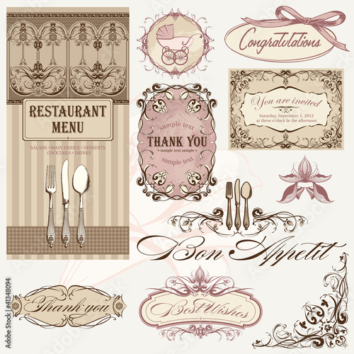 Vektor: vintage frames and decoration vintage frames and decoration
