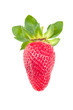 Ripe strawberry with leaves