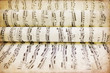 Musical score with old texture