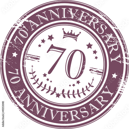 Vettoriale: Stamp 70 anniversary, vector illustration Stamp 70 anniversary, vector illustration