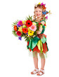 canvas print picture - Child in spring hairstyle and butterfly.