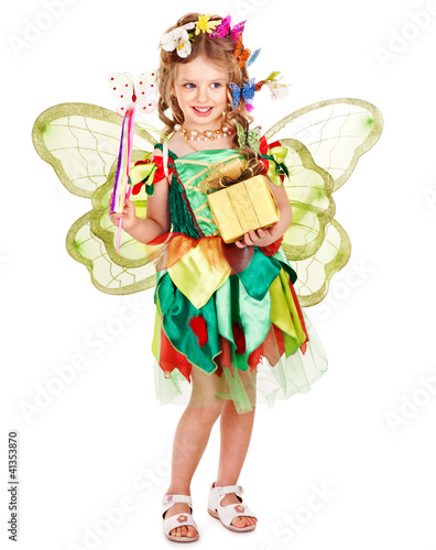 Photo: Child with flower and butterfly. Child with flower and butterfly.