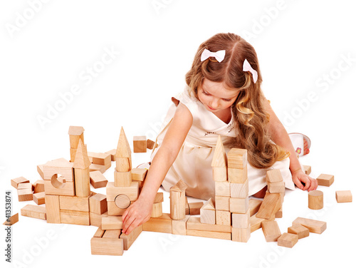 Photo: Child play building blocks. Child play building blocks.