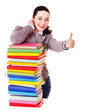 Woman holding book. Woman holding book.