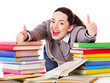 Woman holding book. Woman holding book.