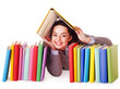 Woman holding book. Woman holding book.