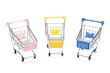 Shopping carts on white Shopping carts on white