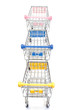 Shopping carts on white Shopping carts on white