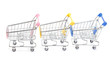 Shopping carts on white Shopping carts on white
