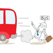 Geschäftsmann, rennend, Verspätung, Bus verpasst