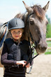 Horse and lovely girl - best friends