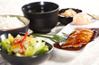 Japanese salmon set, grill salmon teriyaki sauce Japanese set.