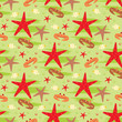 Seamless crabs and starfishes pattern