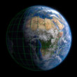 Earth Globe Africa - Clouds and Lines