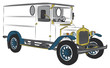 Coloured oldtimer delivery van vector drawing