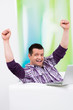 canvas print picture - begeisterter gewinner