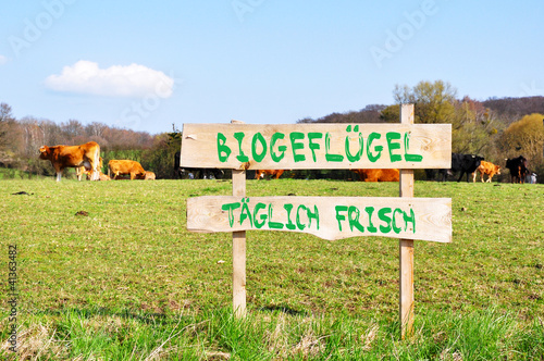 Photo: Biogeflügel Schild Biogeflügel Schild