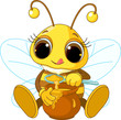 Cute Bee eating honey