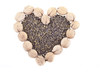 Green tea and walnuts heart Green tea and walnuts heart