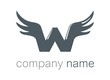 W wings logo symbol - for companies and business W wings logo symbol - for companies and business