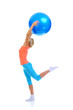 Young woman with blue ball Young woman with blue ball