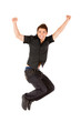 Happy man jumping