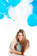 Girl with balloons