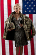 Young Attractive Woman In Military Clothing