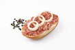 Bread roll with ground pork, onion and pepper