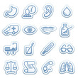 Blue web stickers with icons 14
