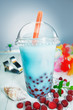 Colourful healthy boba or bubble tea